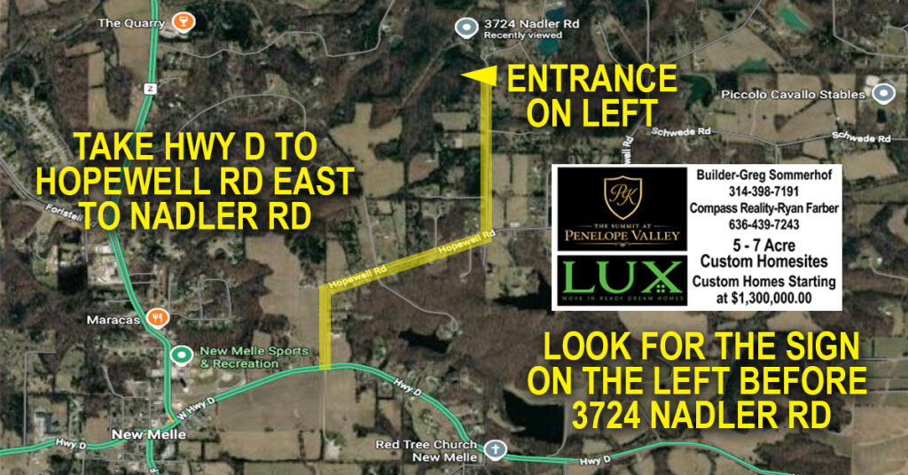 Penelope Estates Driving Map